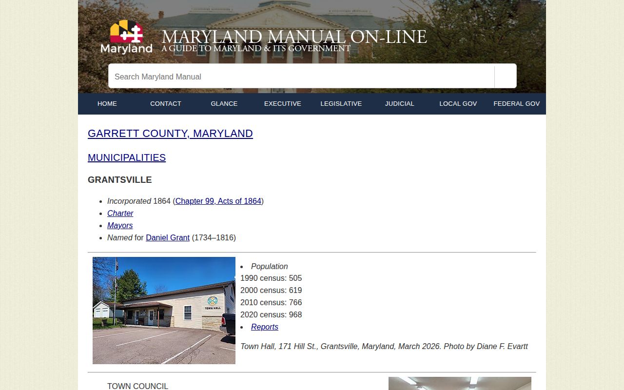 Grantsville Maryland Manual sheriff source for Garrett County booking records